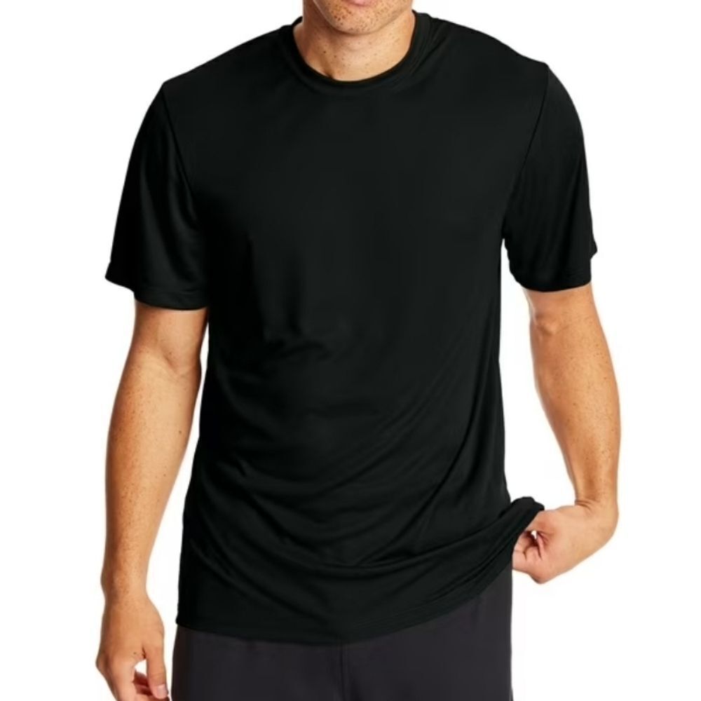 Hanes Men's Cool DRI™ Black Crewneck Short Sleeve Sport Performance Tee